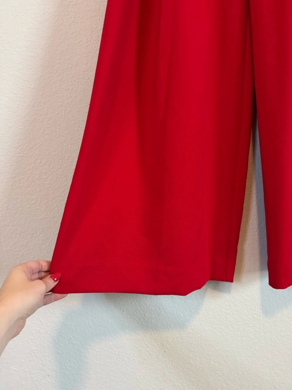 Anthropologie Maeve The Avery Red Wide-Leg Pleated Trousers Size 6 - Picture 4 of 9